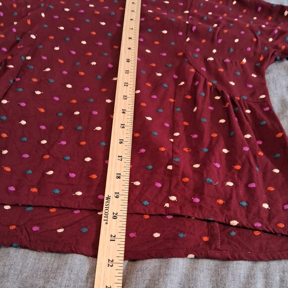 Anthropologie Maeve Dottie Embroidered Rainbow Polka Dot - Picture 7 of 9